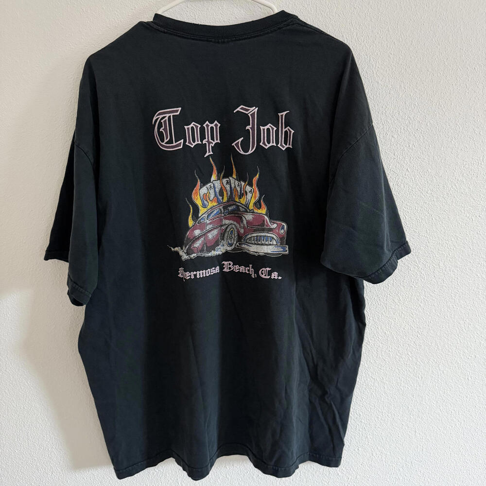 Vintage West Coast Chopper Car Flames Hermosa Beach California Tee Shirt Size XL